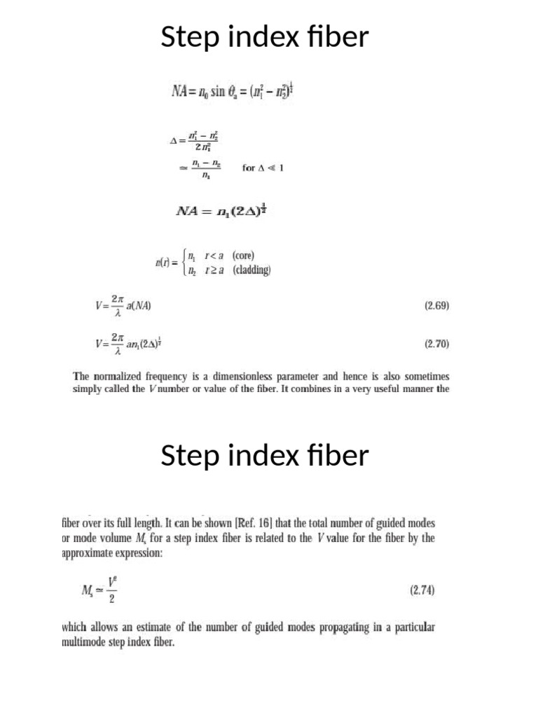 Step Index Fiber and Guided Modes | PDF