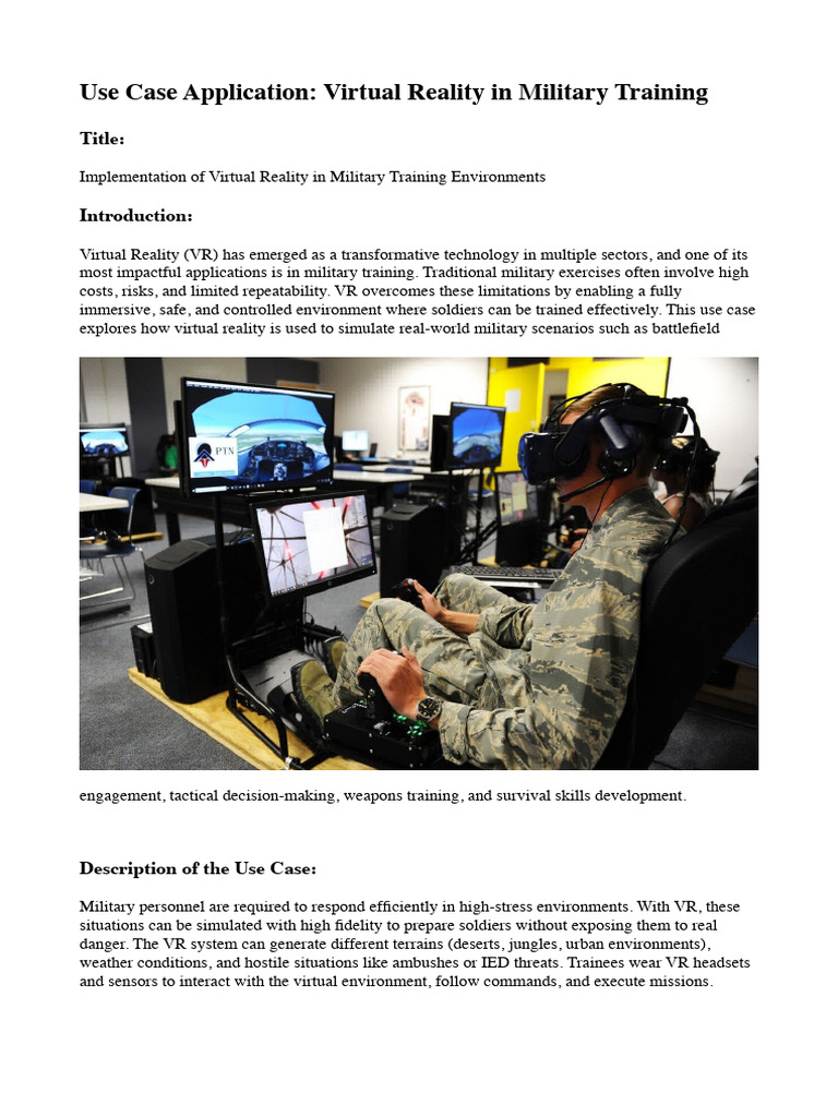 VR Transforming Military Training Methods | PDF | Virtual Reality ...