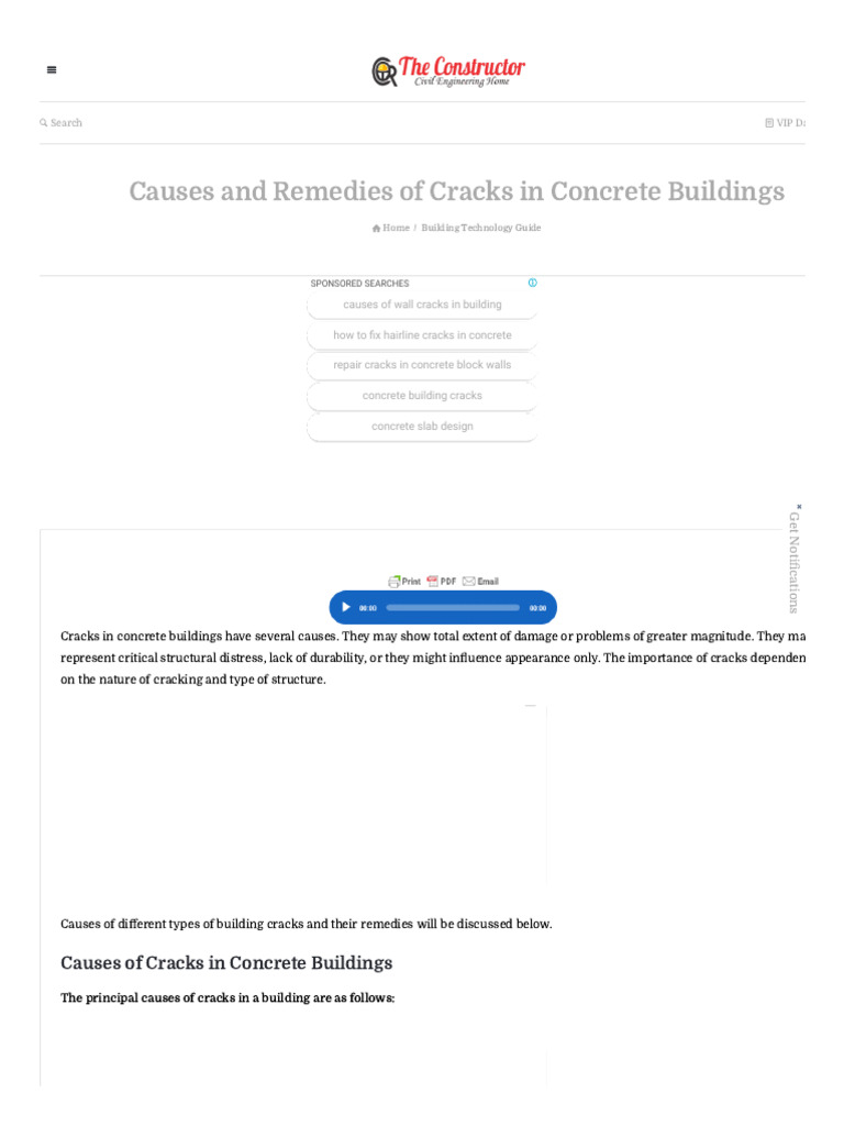 Causes and Solutions for Concrete Cracks | PDF | Concrete | Creep ...