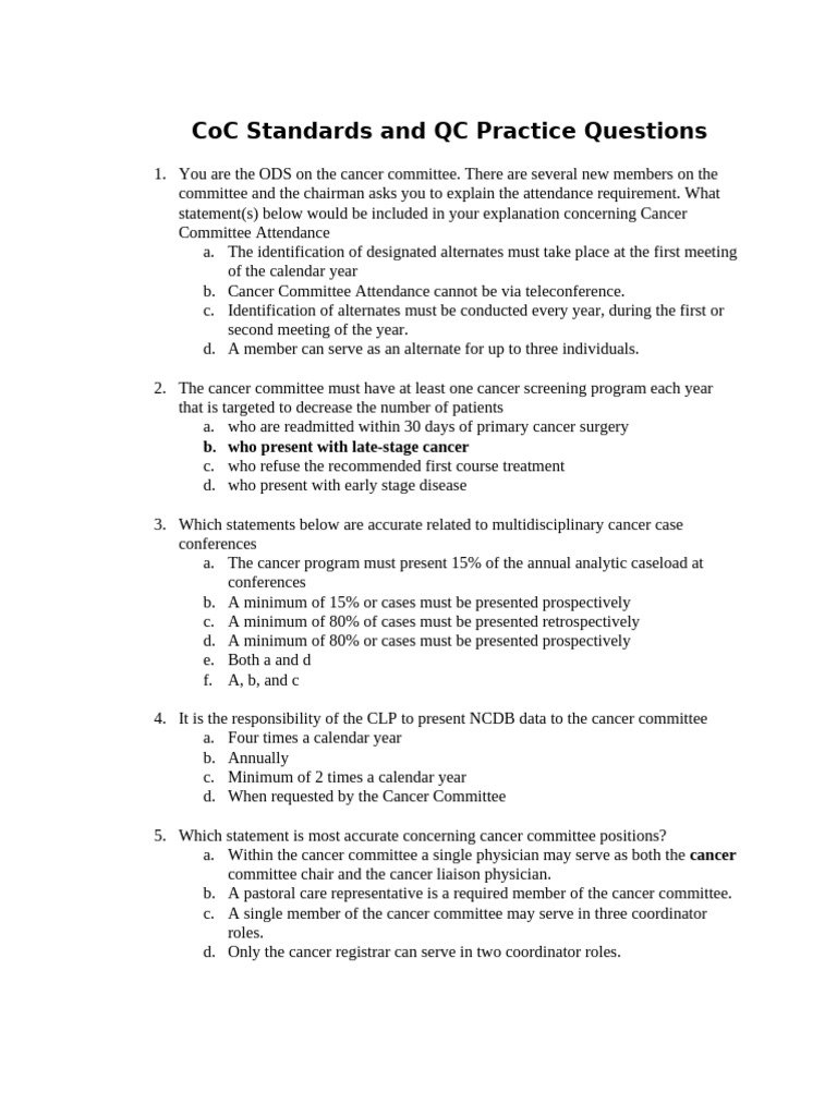 CoC Standards and Quality Control Guide | PDF | Cancer | Health Sciences