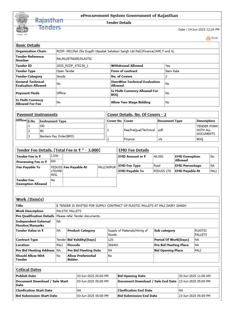 EProcurement System Government of Rajasthan | PDF | Money | Economies