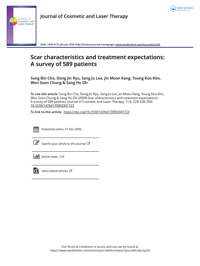 Scar Treatment Expectations Survey Results | PDF | Scar | Dermatology