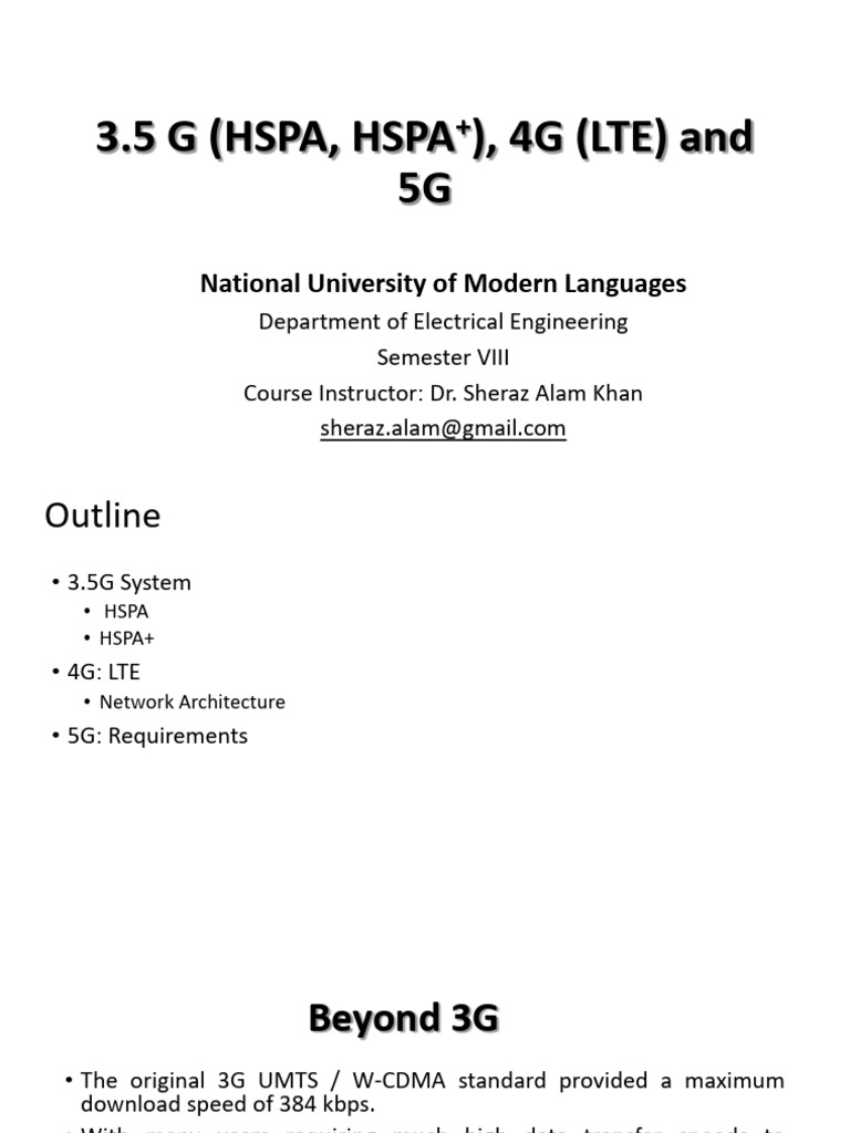 Overview of 3.5G Network Technology | PDF | High Speed Packet Access | 4 G