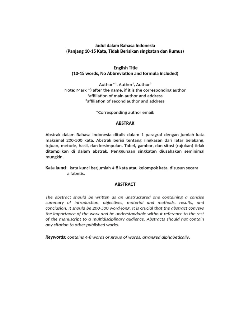 Template Journal Rev 1 1 Kolom Unstructurized Abstract | PDF
