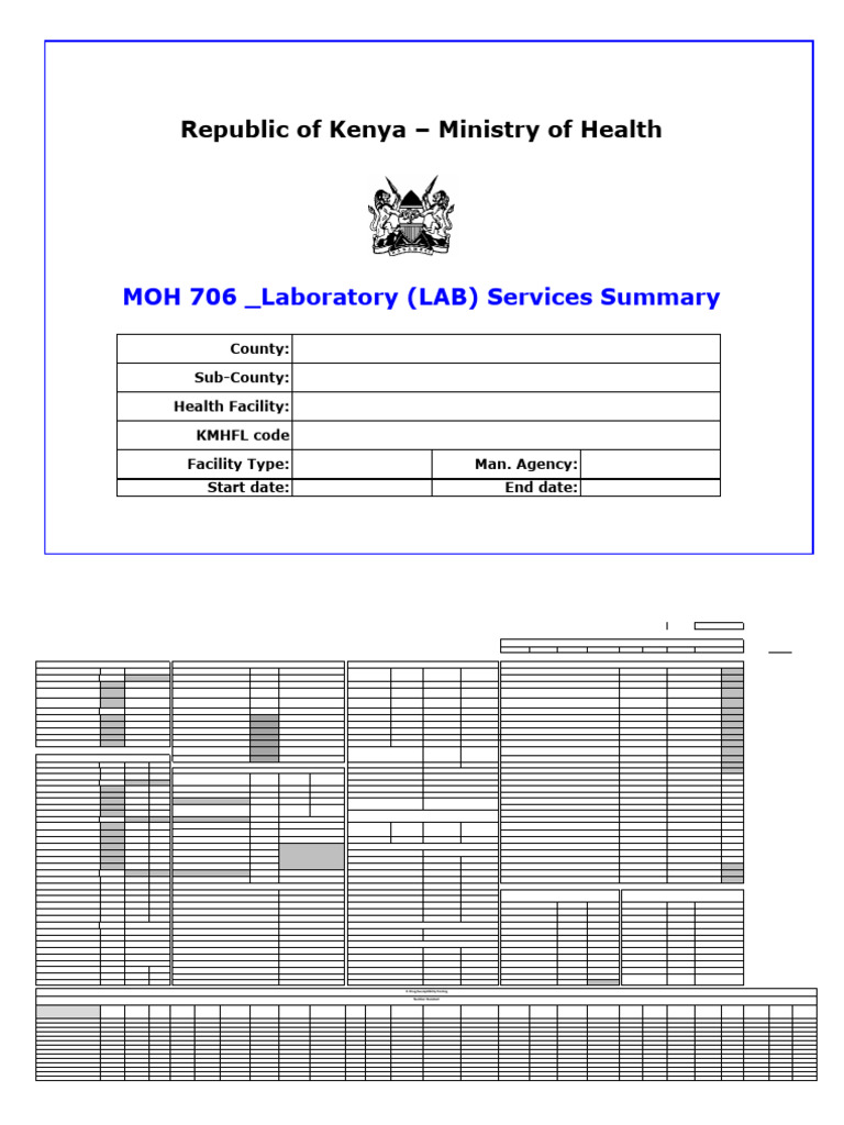 MOH 706 Laboratory Services Summary | PDF | Cytopathology | Clinical ...