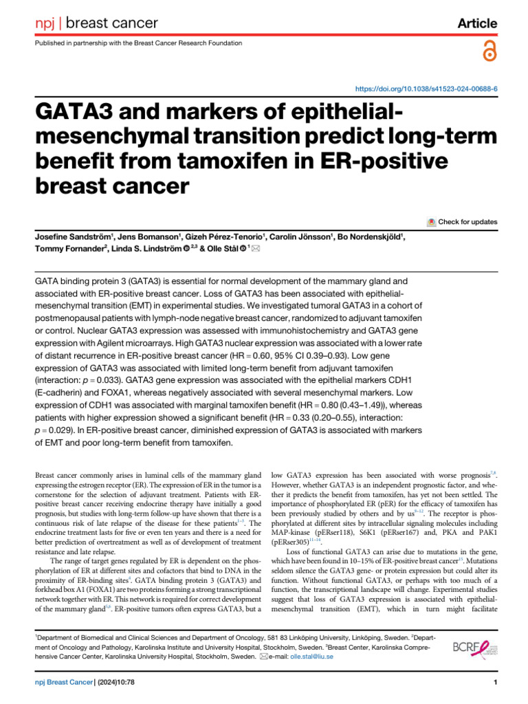 GATA3 Compressed | PDF | Breast Cancer | Immunohistochemistry