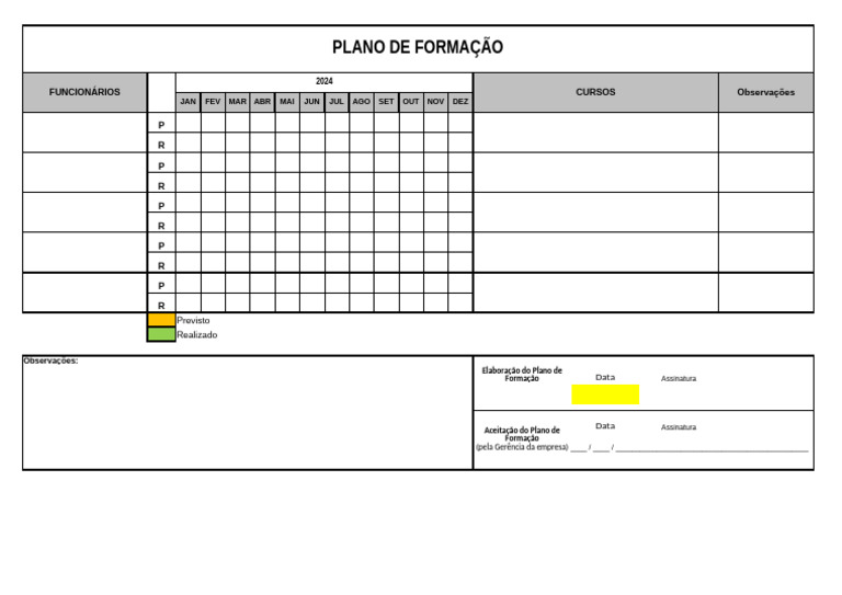 Plano de Formação de Funcionários 2024 | PDF