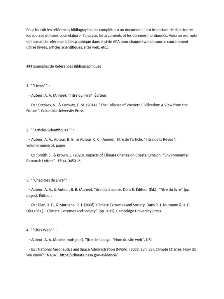 Exemples de Références Bibliographiques | PDF