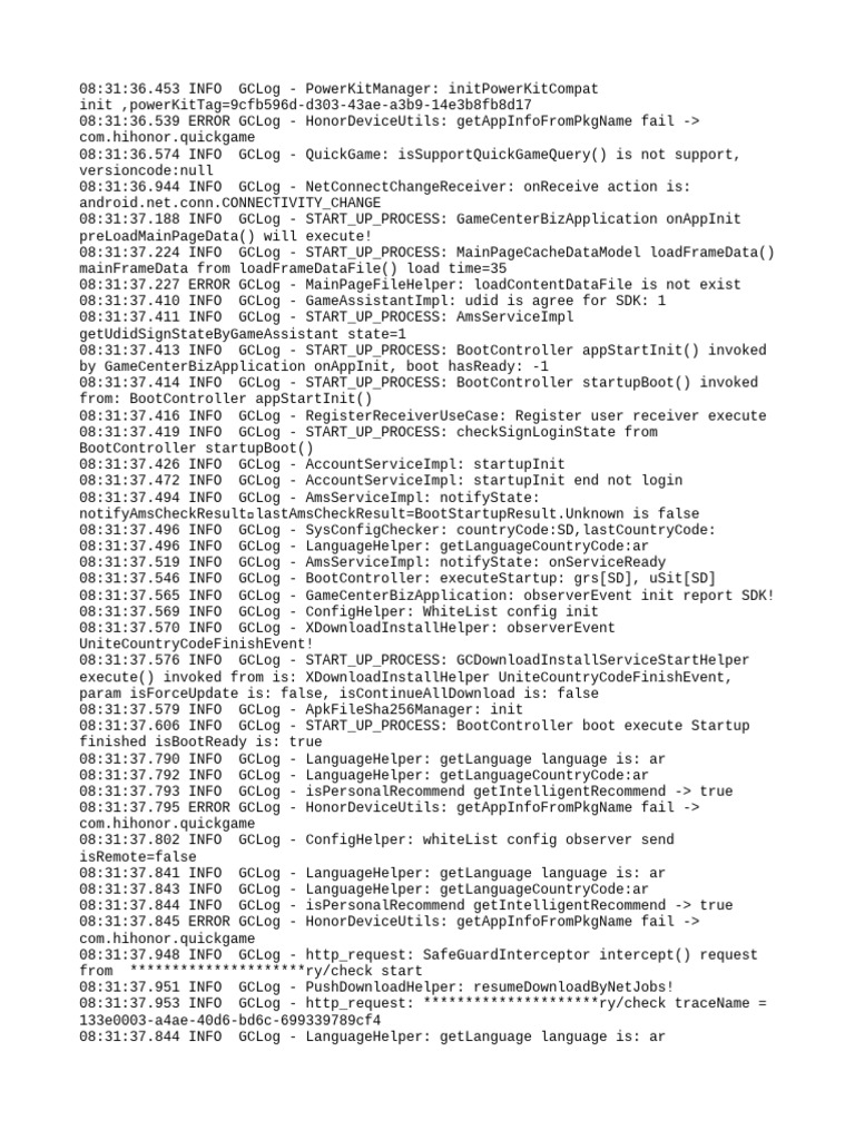 GameCenter Initialization Log Analysis | PDF | Internet Protocols ...