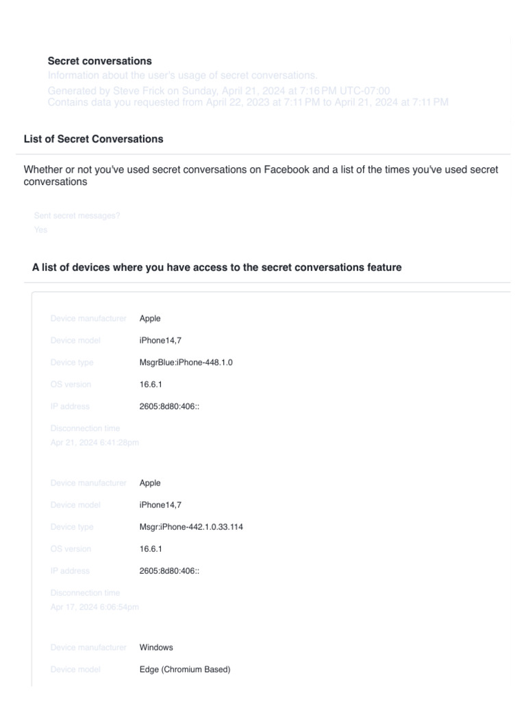 Secret Conversations PDF