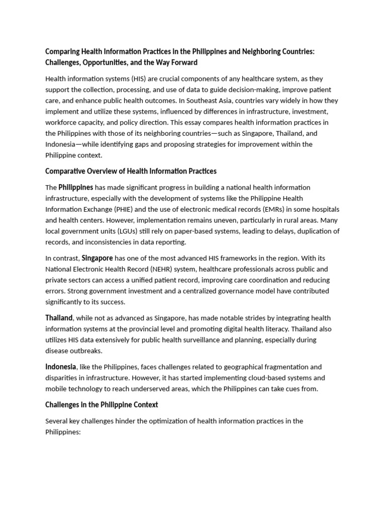 Health Informatics in the Philippines | PDF | Health Informatics ...