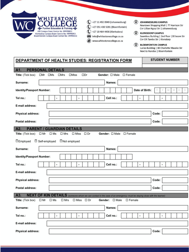 Health Studies Registration Form | PDF | Payments | Intellectual Property