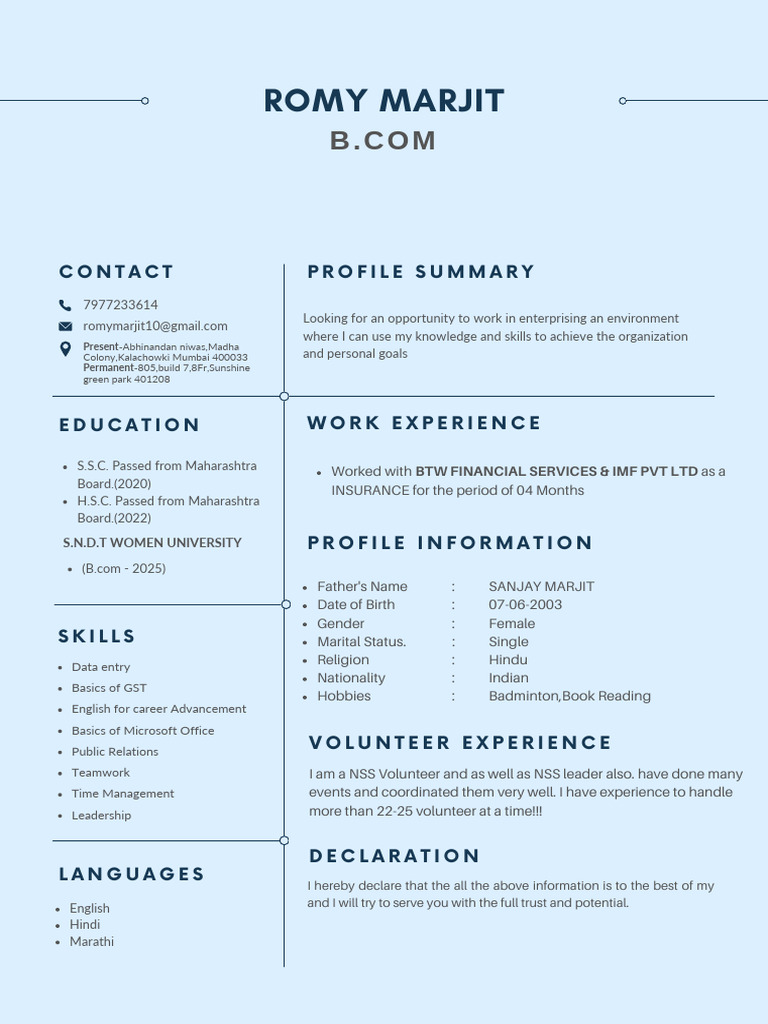 Romy Marjit's Professional Profile | PDF