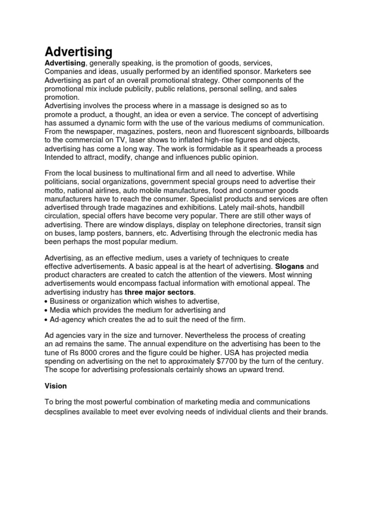Overview of Advertising Industry Dynamics | PDF | Advertising | Public ...