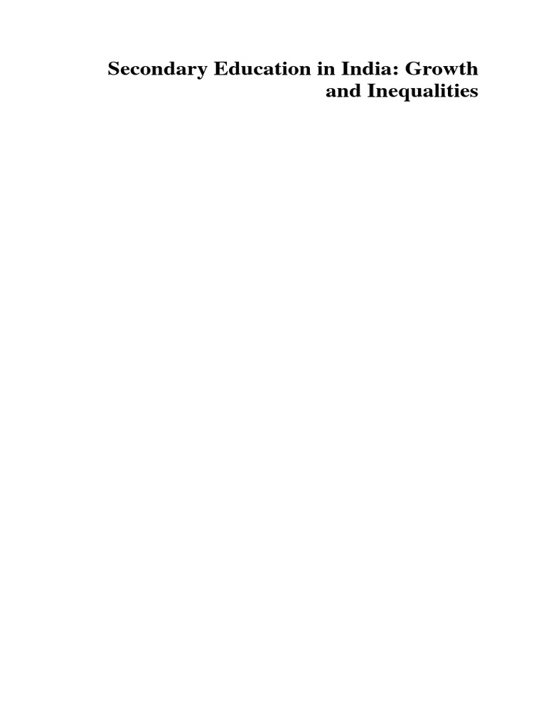 Secondary Education in India: Growth and Inequalities | PDF
