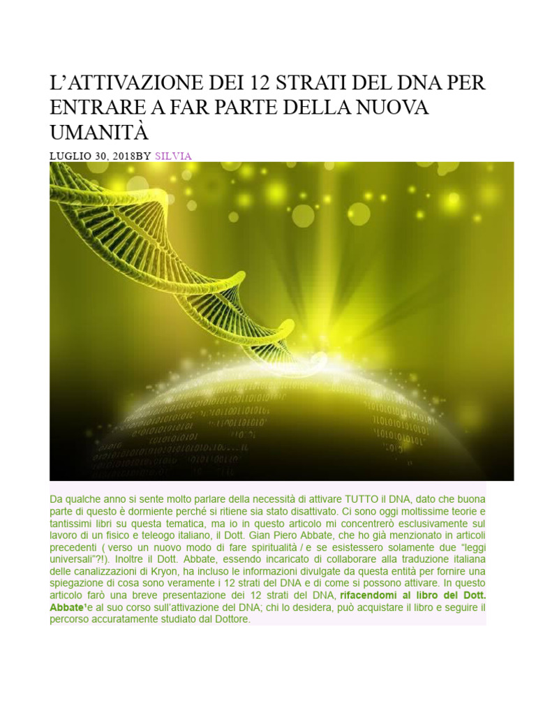 Attivazione Dei 12 Strati Del Dna | PDF