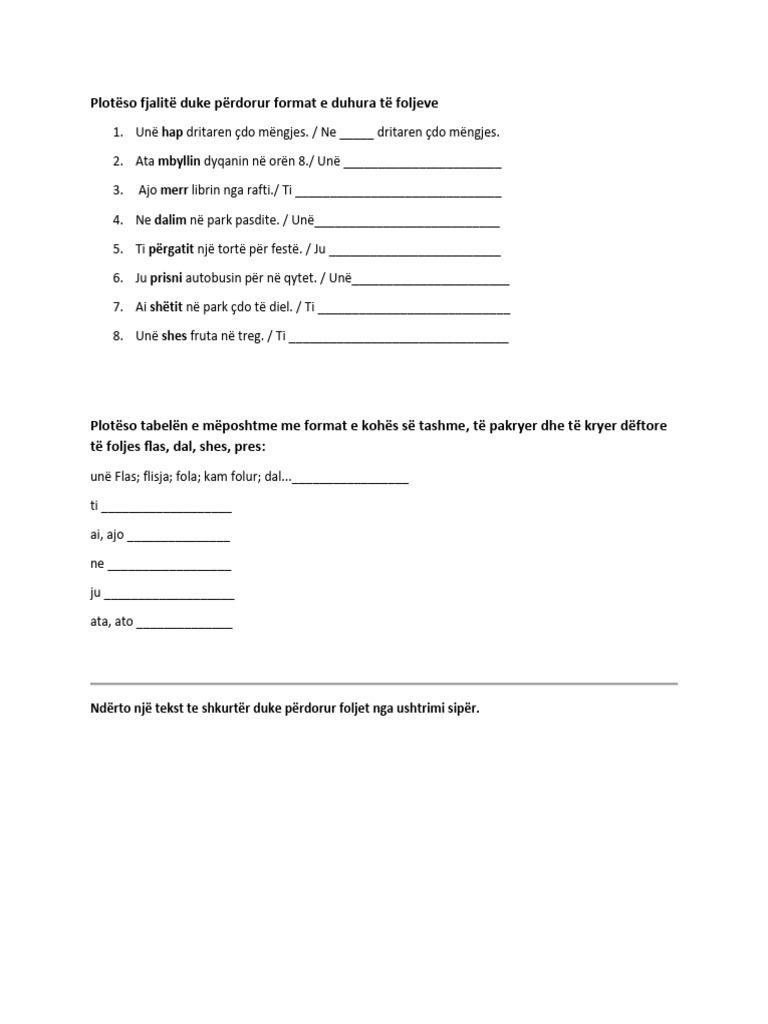Ushtrime .Foljet Kl.2 | PDF