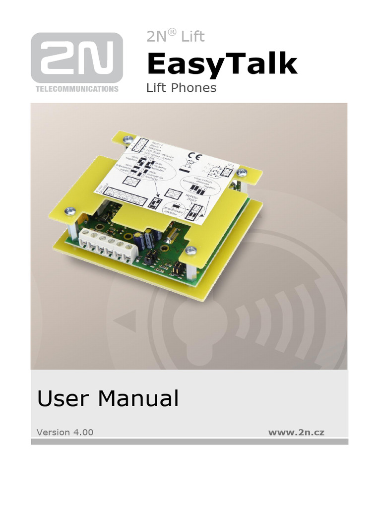 2N Lift EasyTalk User Manual v4.00 | PDF | Mains Electricity ...