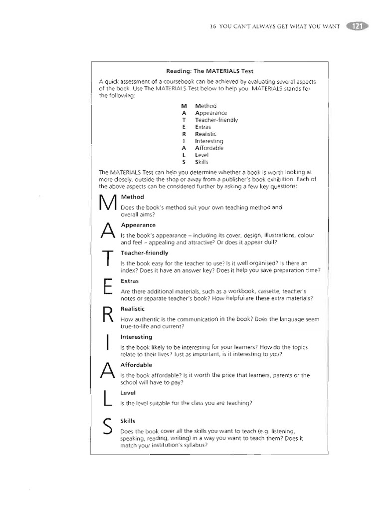 Materials Sheets (Criteria) | PDF