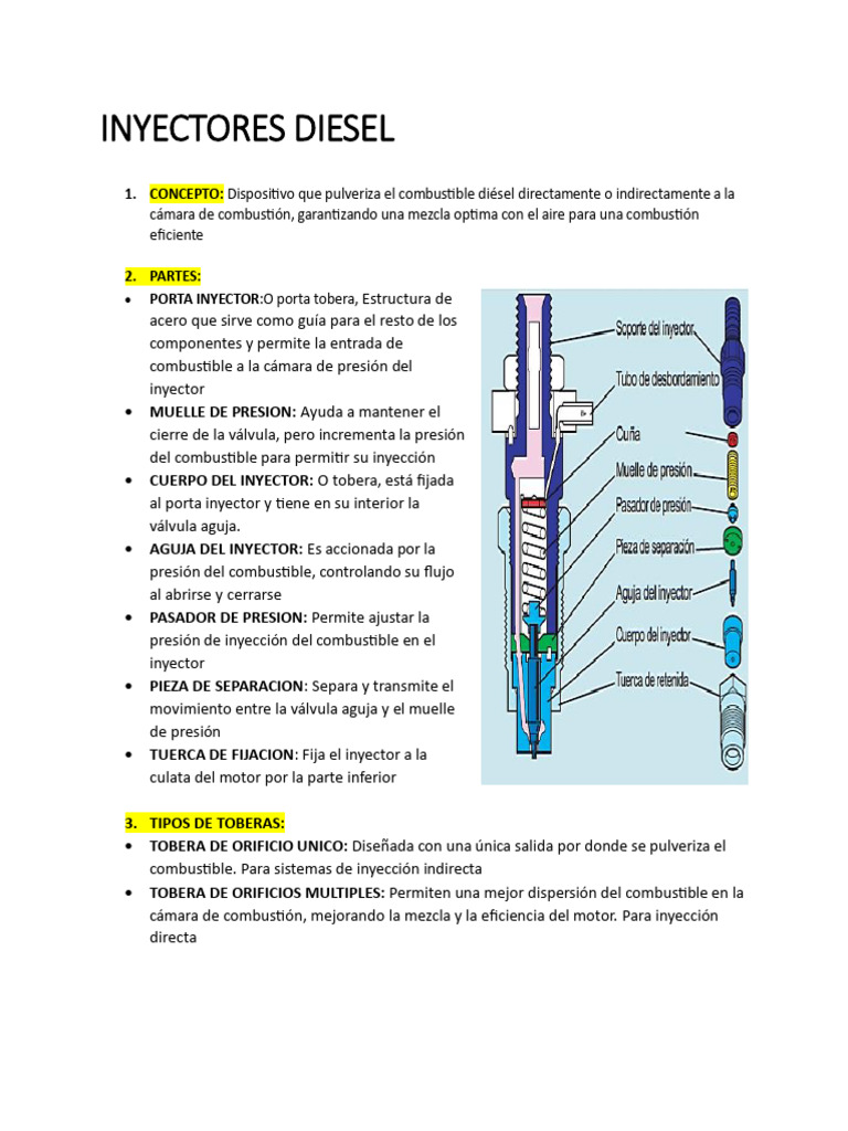 Inyectores Diesel y Sistemas de Sobrealimentación | PDF | Inyección de ...