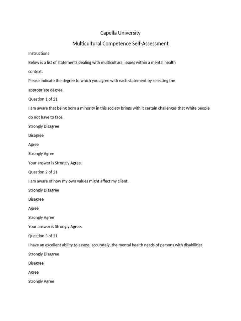 Multicultural Competence Assessment | PDF | Socioeconomic Status ...