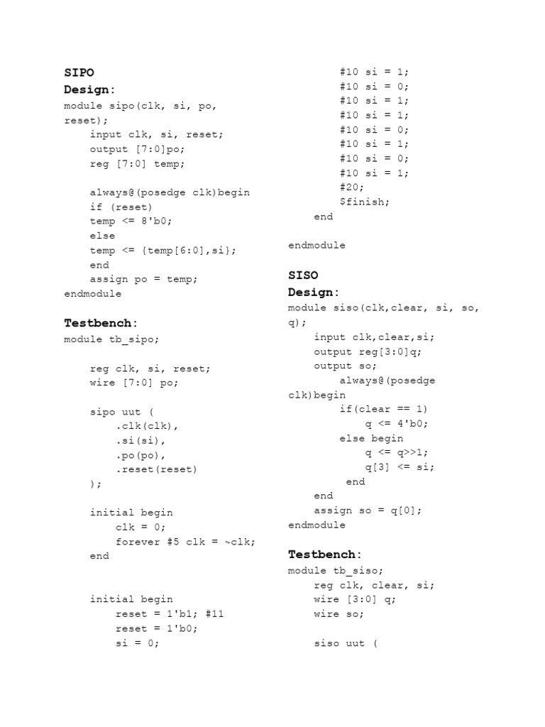Code Shift Registers | PDF | Electronics | Computer Engineering