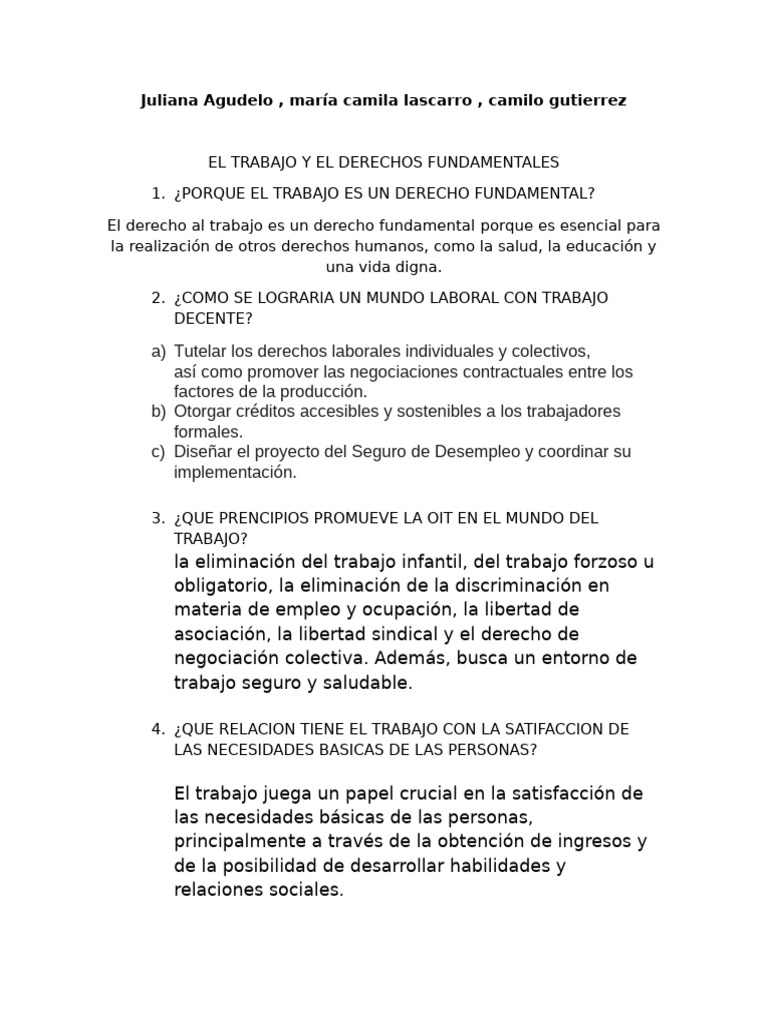 Derechos Laborales y Trabajo Digno | PDF | Derecho laboral | Salario