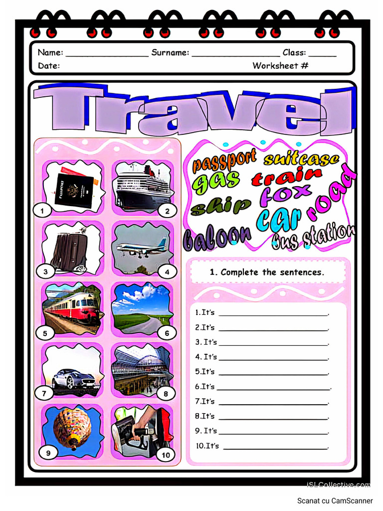 Travel Worksheets | PDF