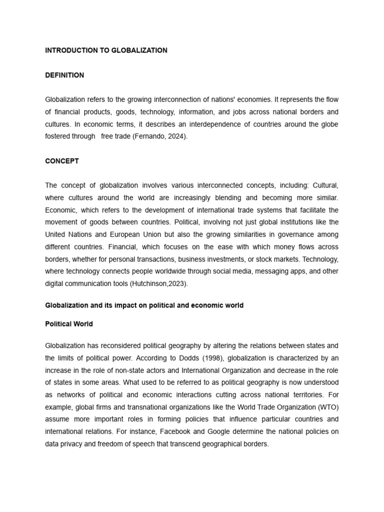 Understanding Globalization's Impact | PDF | Globalization | Foreign ...