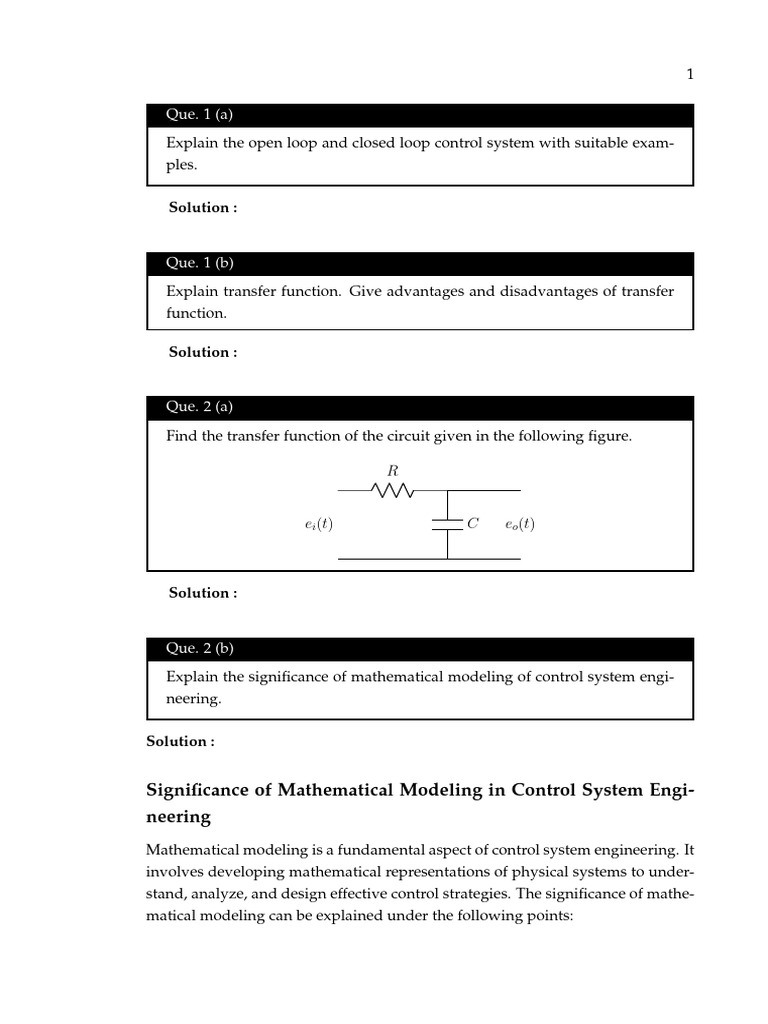 Summer-2023-CSE-paper Solution | PDF | Control Theory | Mathematical Model
