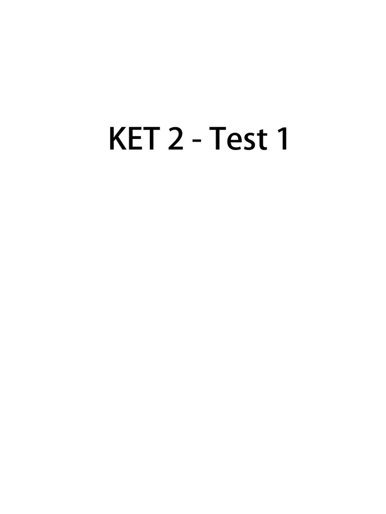 KET 2 - Test1 | PDF