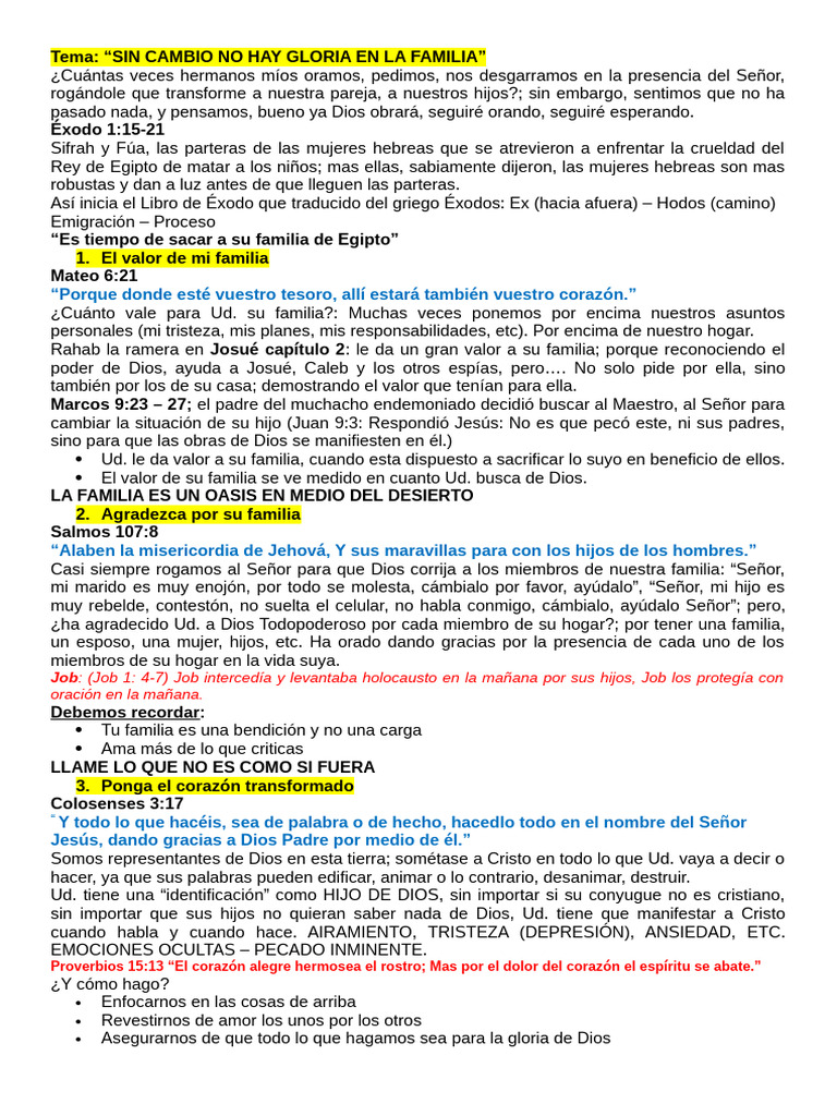 Transformación Familiar a Través de la Fe | PDF