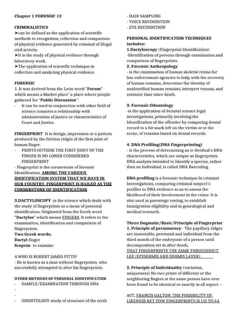 Forensic Criminalistics: Fingerprint Science | PDF | Fingerprint ...