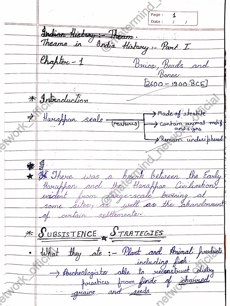 Class 12th Bricks, Beads and Bones History Chapter 1session 2024 | PDF