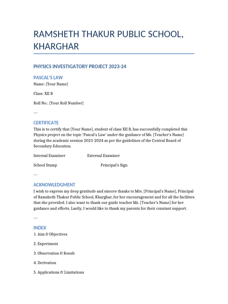 Pascals Law Project | PDF | Mechanical Engineering