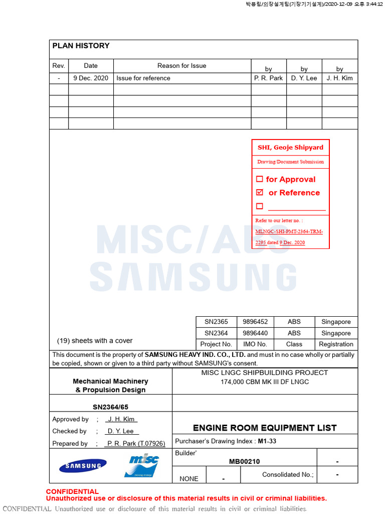 Engine Room Equipment List for LNGC | PDF | Grinding (Abrasive Cutting ...