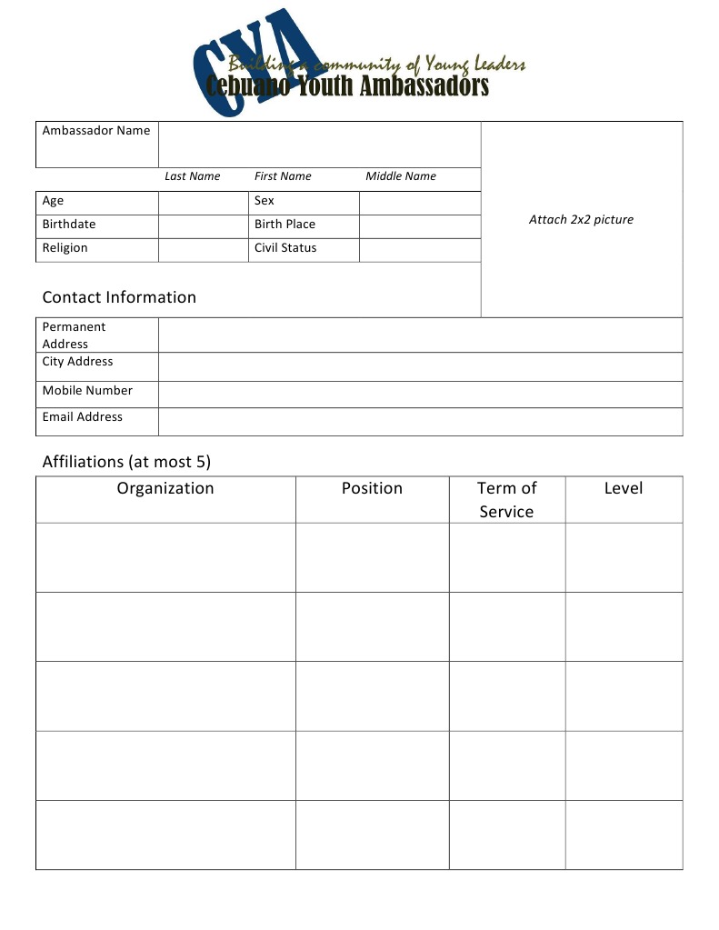 CYA AppForm | PDF | Wellness