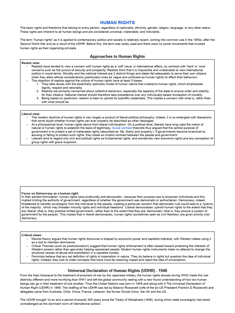 Understanding Human Rights and UDHR | PDF | Human Rights | Liberalism