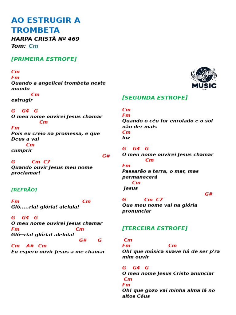 Hino 469: Ao Estrugir a Trombeta | PDF