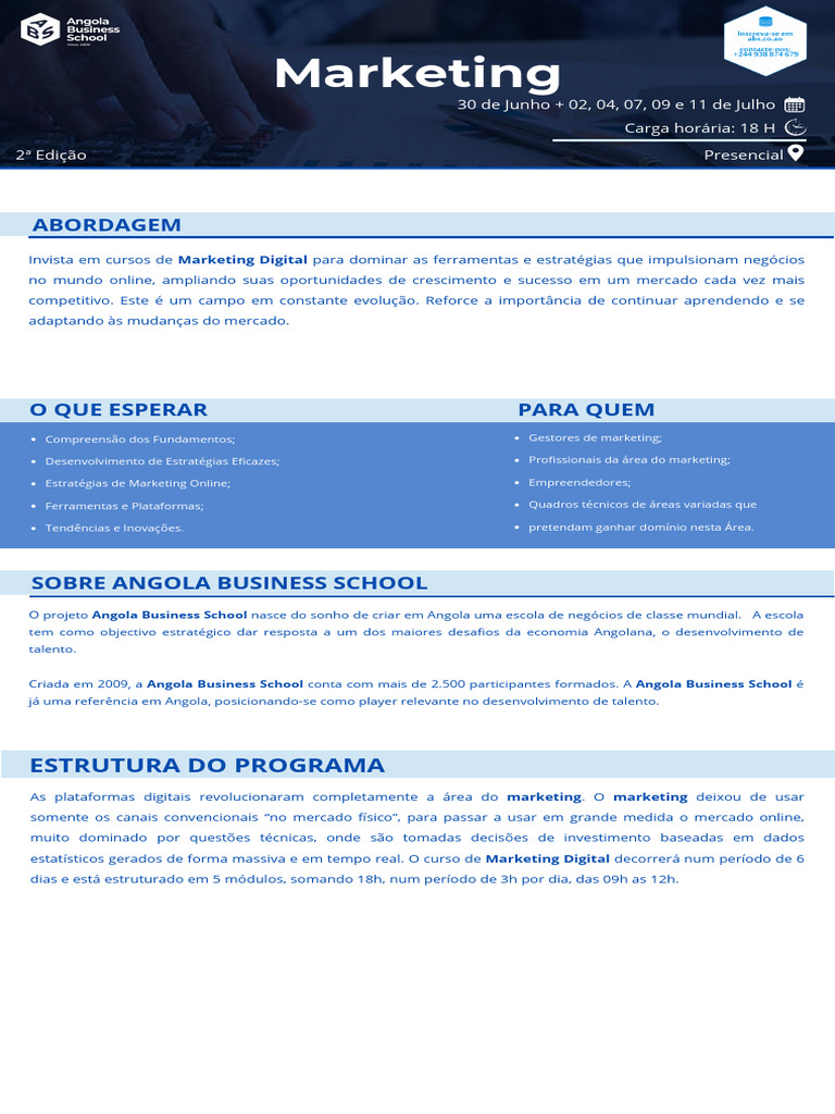 Curso de Marketing Digital em Angola | PDF | Marketing | Angola