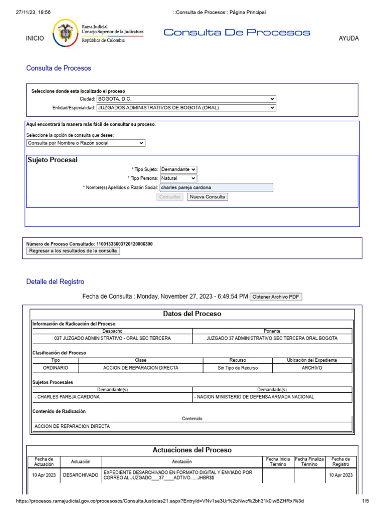 Consulta de Procesos - Página Principal | PDF | Separación de poderes ...