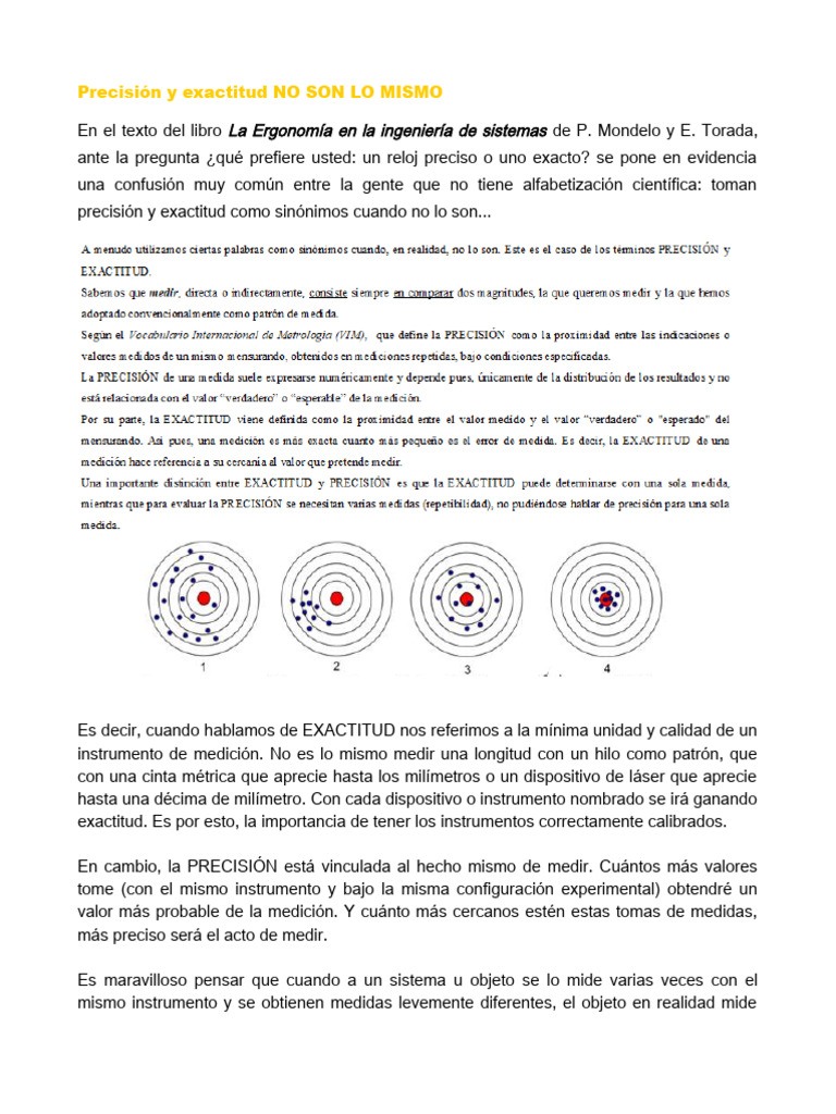 Precisión y Exactitud: Diferencias Clave | PDF