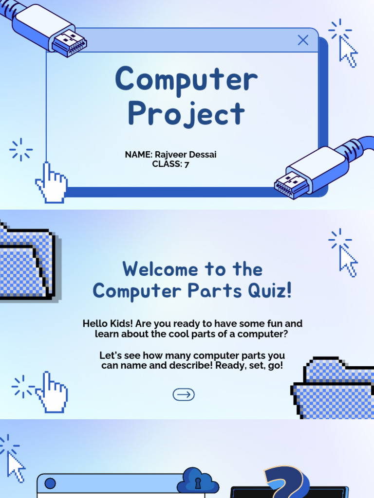 Blue Simple Animated Illustration Computer Part Quiz Presentation | PDF