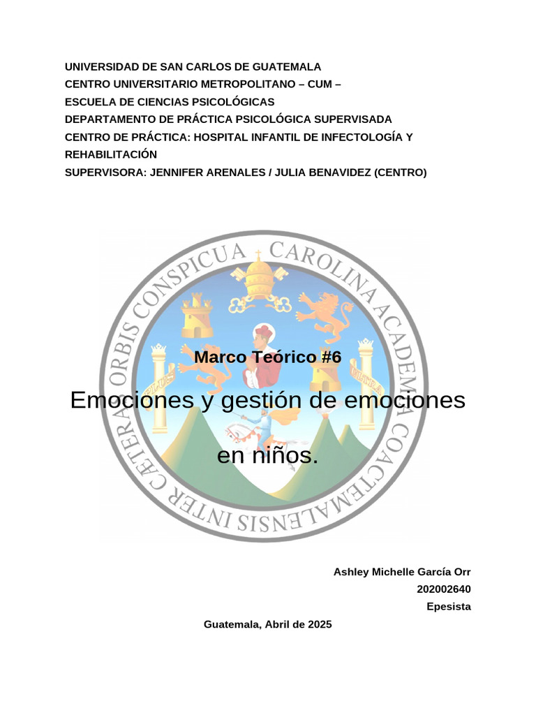 MT # 6 Emociones y Gestion de Emociones en Niños (1) 4 | PDF | Las ...