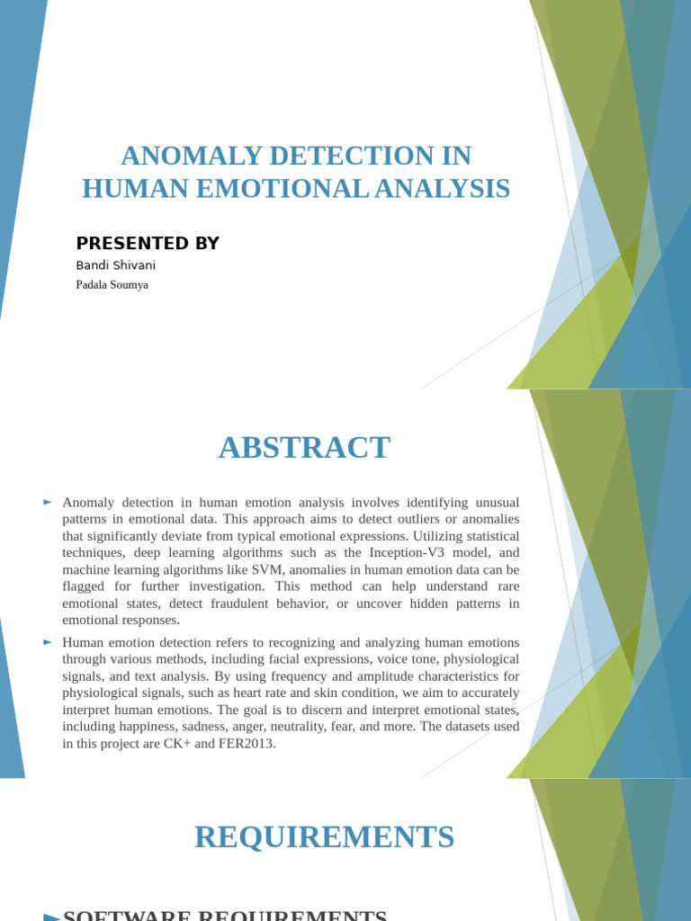 Project - 4 - Presentation - Anomaly Detection in Human Emotional ...