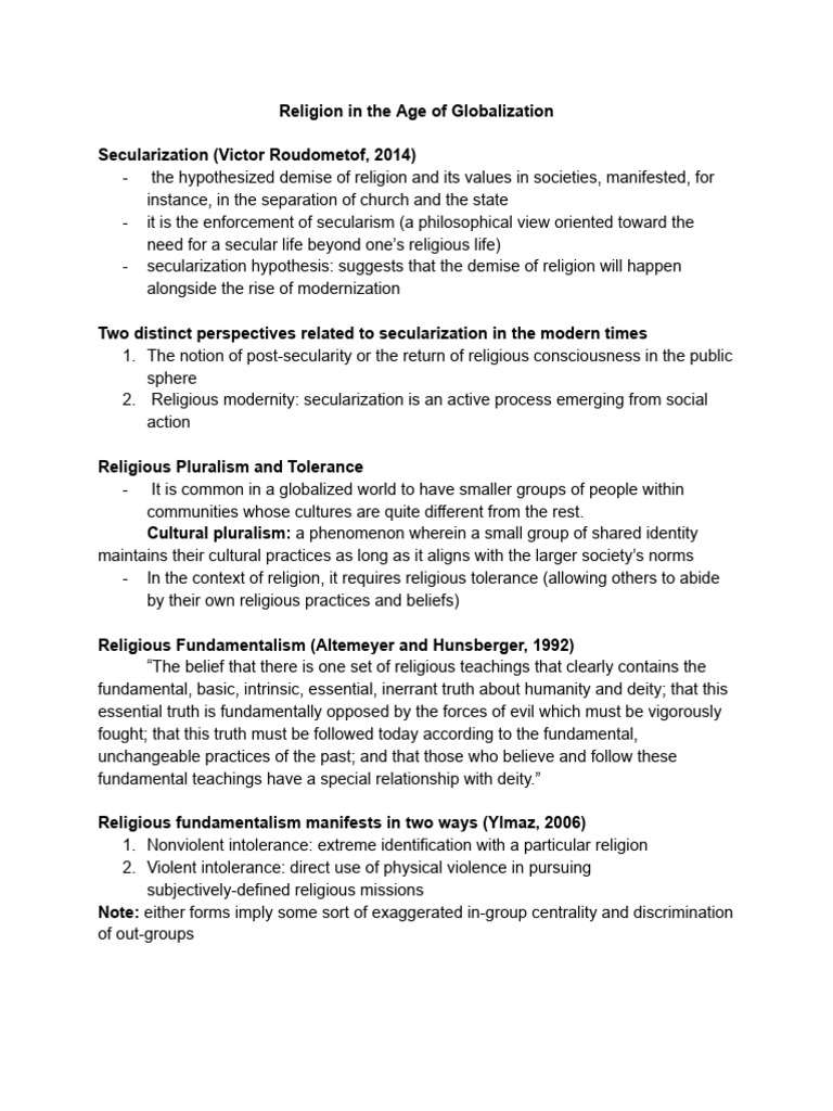 Religion and Globalization Dynamics | PDF | Religious Pluralism | Truth