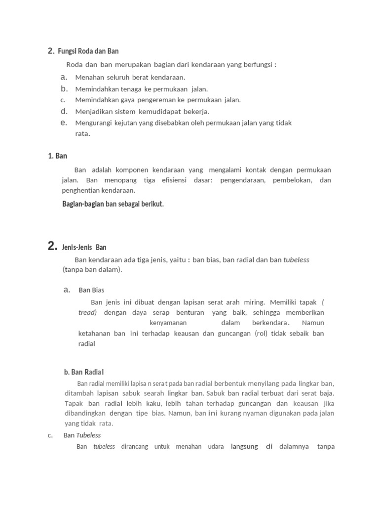 Fungsi Roda Dan Ban | PDF