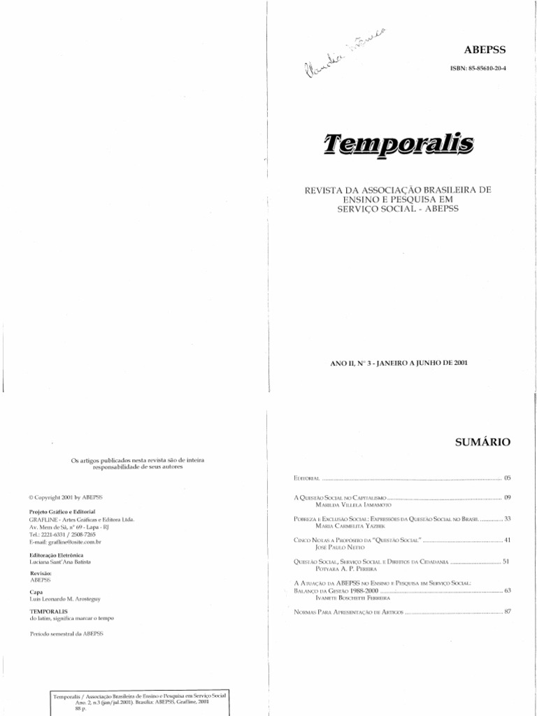 Temporalis N 3 Questao Social | PDF