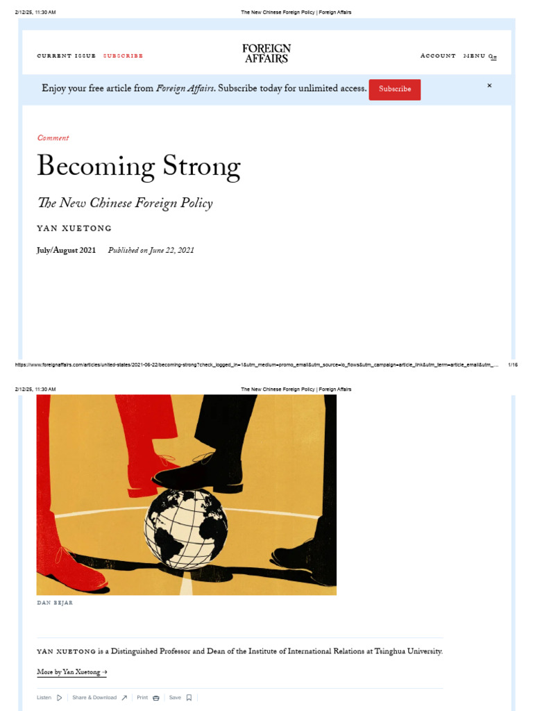 The New Chinese Foreign Policy - Foreign Affairs | PDF | China | World ...