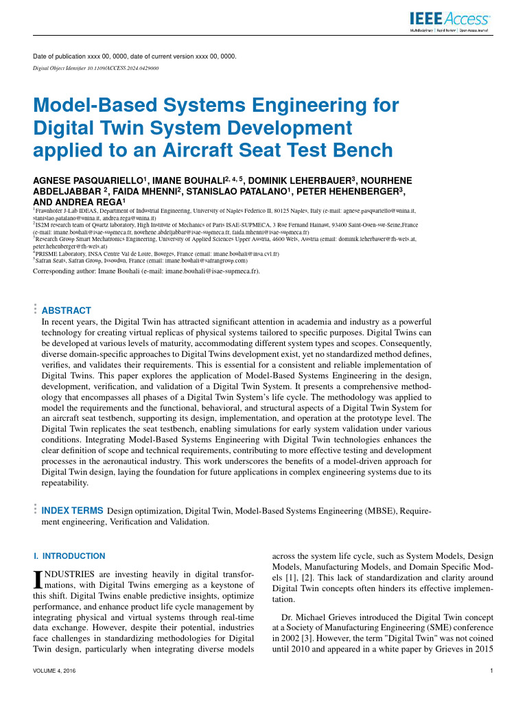 MBSE Methodology for Digital Twin Systems | PDF | Systems Engineering ...